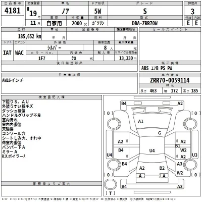 Toyota NOAH  с аукциона в Японии