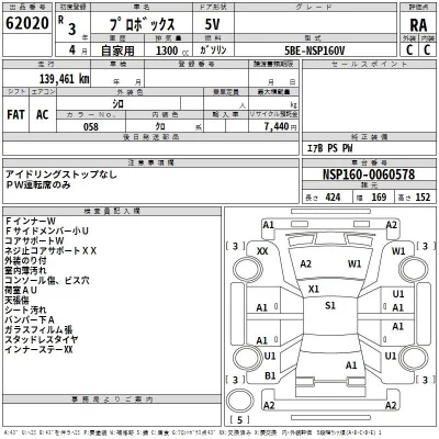 Toyota PROBOX  с аукциона в Японии