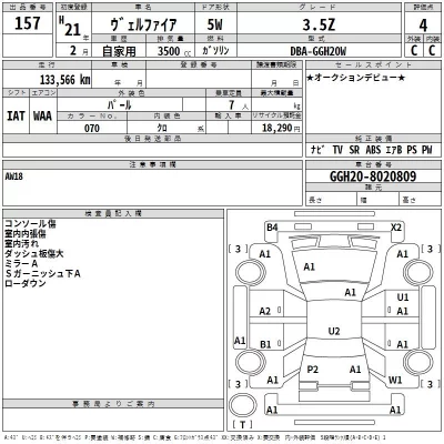 Toyota VELLFIRE  с аукциона в Японии