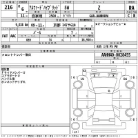 Toyota ALPHARD лот № 216 оценка RA  с аукциона в Японии 2