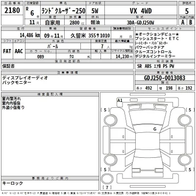 Toyota LAND CRUISER  с аукциона в Японии