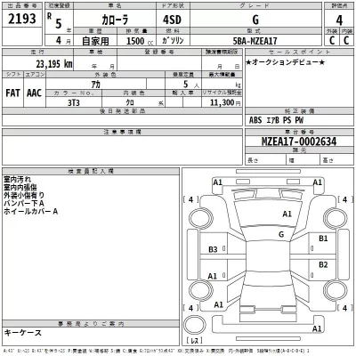 Toyota COROLLA  с аукциона в Японии