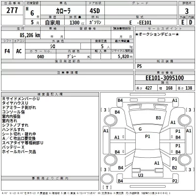 Toyota COROLLA  с аукциона в Японии
