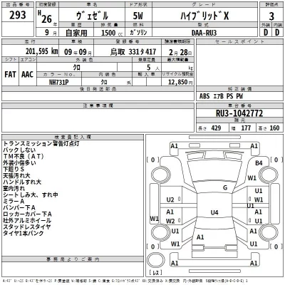 Honda VEZEL  с аукциона в Японии