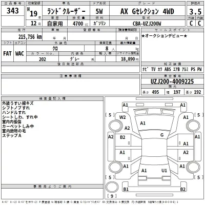 Toyota LAND CRUISER  с аукциона в Японии