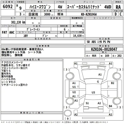 Toyota HIACE  с аукциона в Японии
