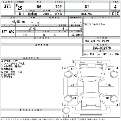 Toyota GT 86  с аукциона в Японии
