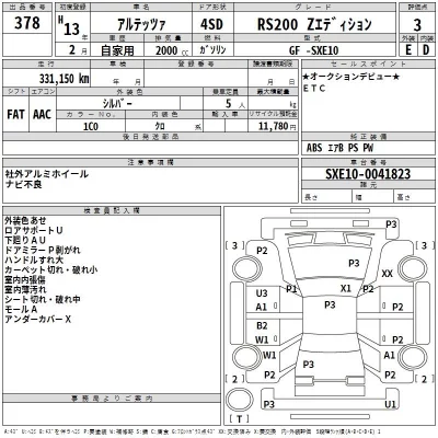 Toyota ALTEZZA  с аукциона в Японии