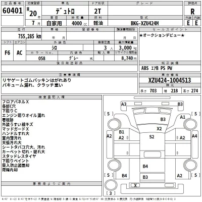 Hino DUTRO  с аукциона в Японии