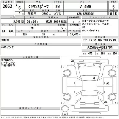 Toyota CROWN SPORT  с аукциона в Японии