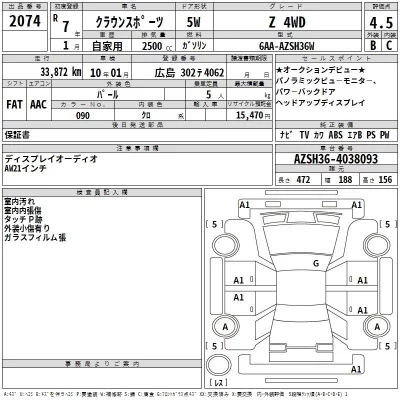 Toyota CROWN SPORT  с аукциона в Японии