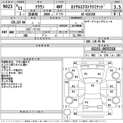 Toyota CROWN  с аукциона в Японии