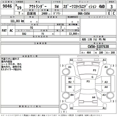 Mitsubishi OUTLANDER  с аукциона в Японии