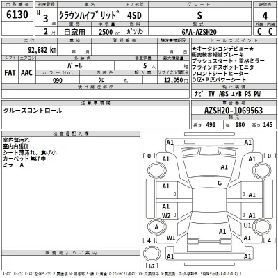 Toyota CROWN  с аукциона в Японии
