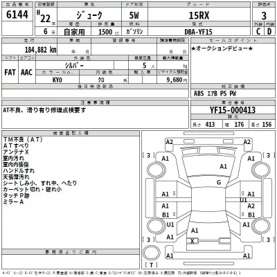 Nissan JUKE  с аукциона в Японии