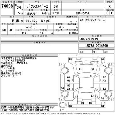 Toyota PIXIS SPACE  с аукциона в Японии