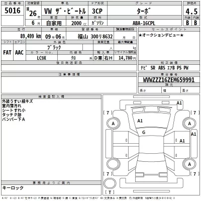 Volkswagen THE BEETLE  с аукциона в Японии