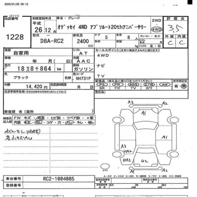 Honda ODYSSEY  с аукциона в Японии
