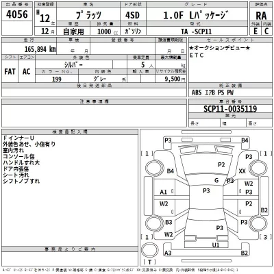 Toyota PLATZ  с аукциона в Японии