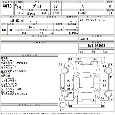 Subaru PLEO  с аукциона в Японии