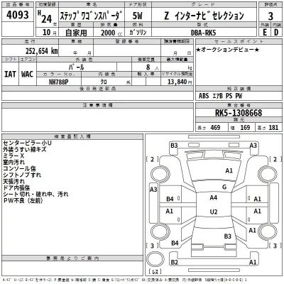 Honda STEP WAGON  с аукциона в Японии