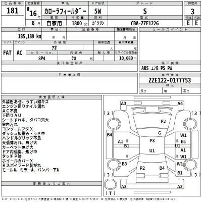 Toyota COROLLA FIELDER  с аукциона в Японии