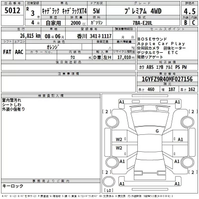 GM CADILLAC XT4  с аукциона в Японии