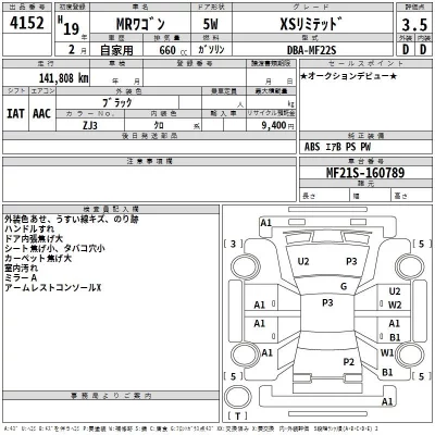 Suzuki MRWAGON  с аукциона в Японии