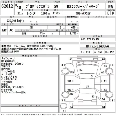 Toyota PROBOX  с аукциона в Японии