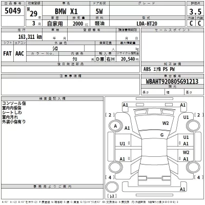 BMW X1  с аукциона в Японии