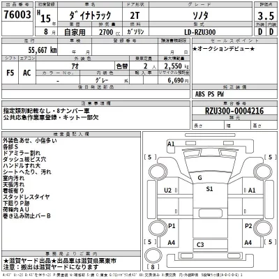 Toyota DYNA  с аукциона в Японии