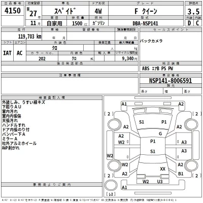 Toyota SPADE  с аукциона в Японии