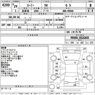 Toyota ROOMY  с аукциона в Японии