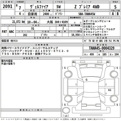 Toyota VELLFIRE  с аукциона в Японии