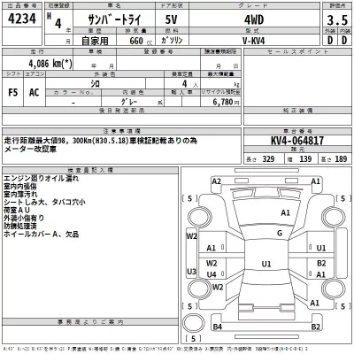Subaru SAMBAR  с аукциона в Японии