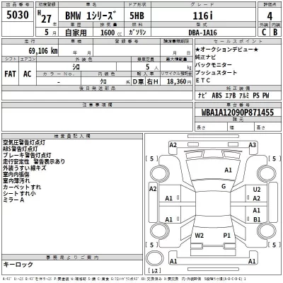 BMW 1-Series  с аукциона в Японии