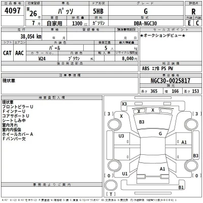 Toyota PASSO  с аукциона в Японии