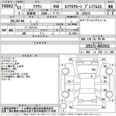 Toyota CROWN  с аукциона в Японии
