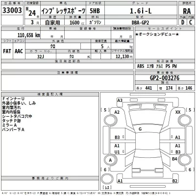 Subaru IMPREZA  с аукциона в Японии