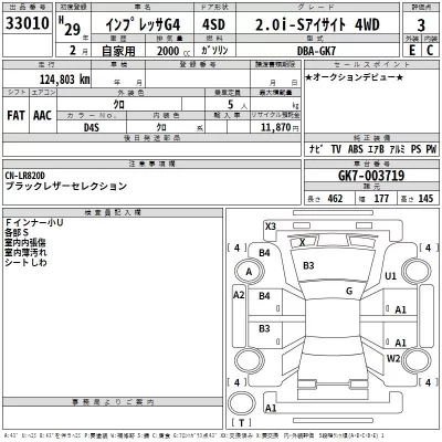 Subaru IMPREZA G4  с аукциона в Японии