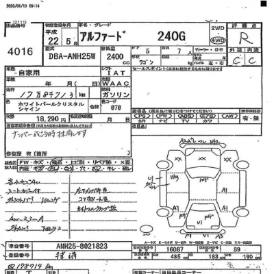Toyota ALPHARD  с аукциона в Японии