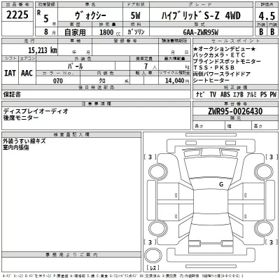 Toyota VOXY  с аукциона в Японии