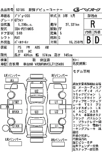 Peugeot 208 лот № 60186 оценка R  с аукциона в Японии 6