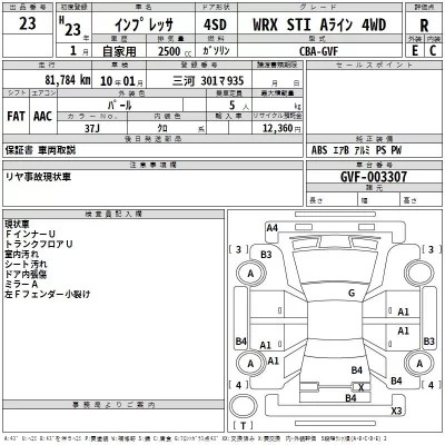 Subaru IMPREZA  с аукциона в Японии