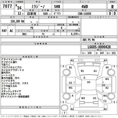 Daihatsu MIRA  с аукциона в Японии
