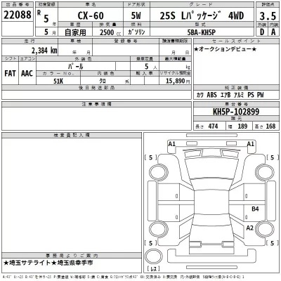 Mazda CX-60  с аукциона в Японии