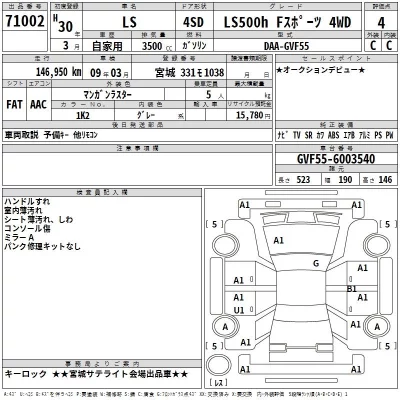 Lexus LS  с аукциона в Японии