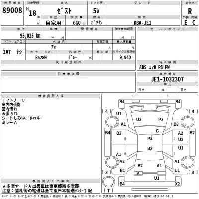 Honda ZEST  с аукциона в Японии