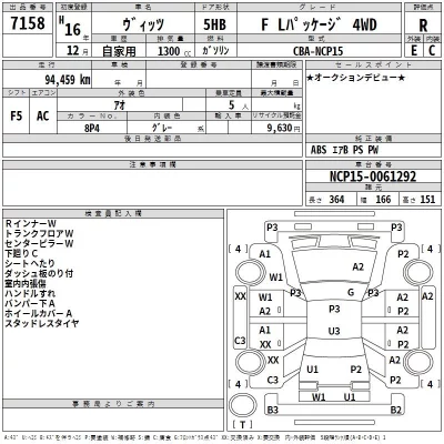 Toyota VITZ  с аукциона в Японии