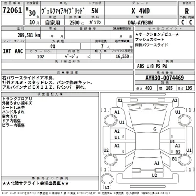 Toyota VELLFIRE  с аукциона в Японии